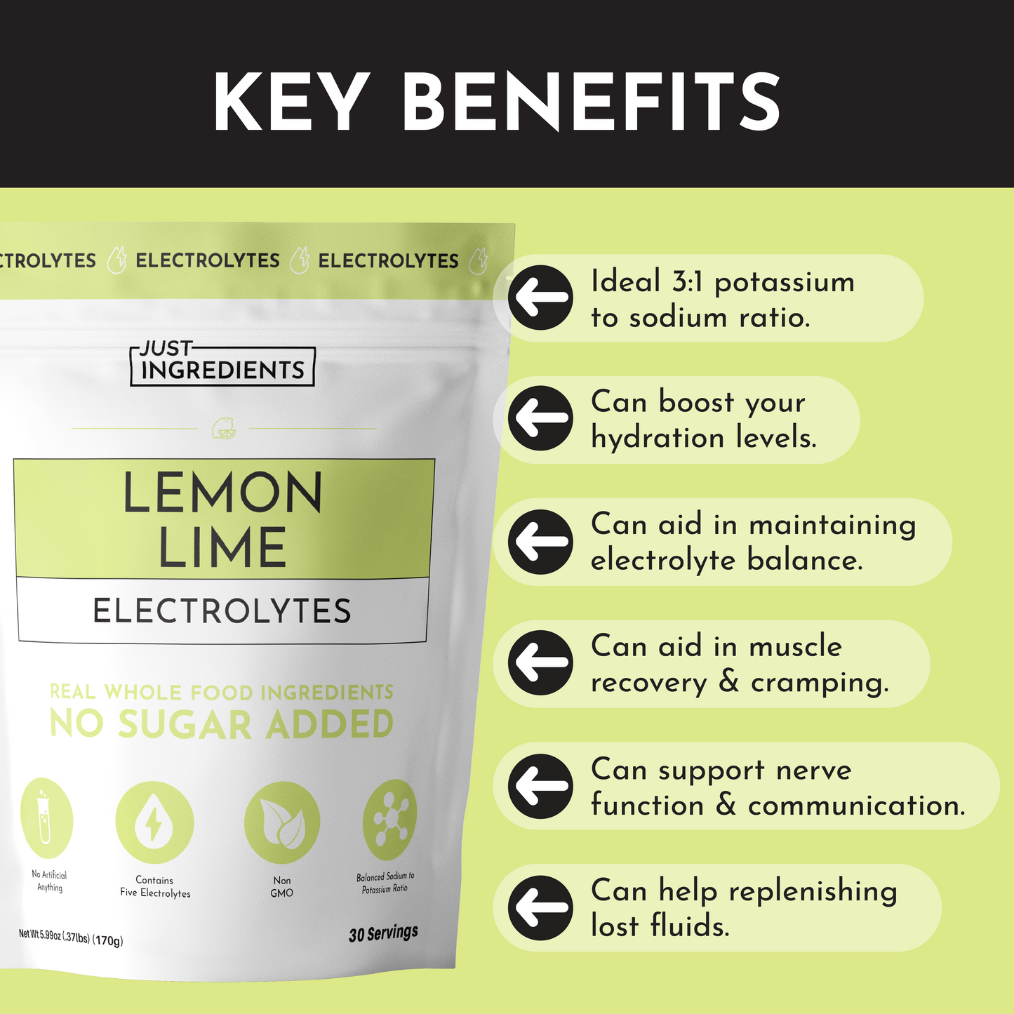 Just Ingredients | Lemon Lime Electrolytes