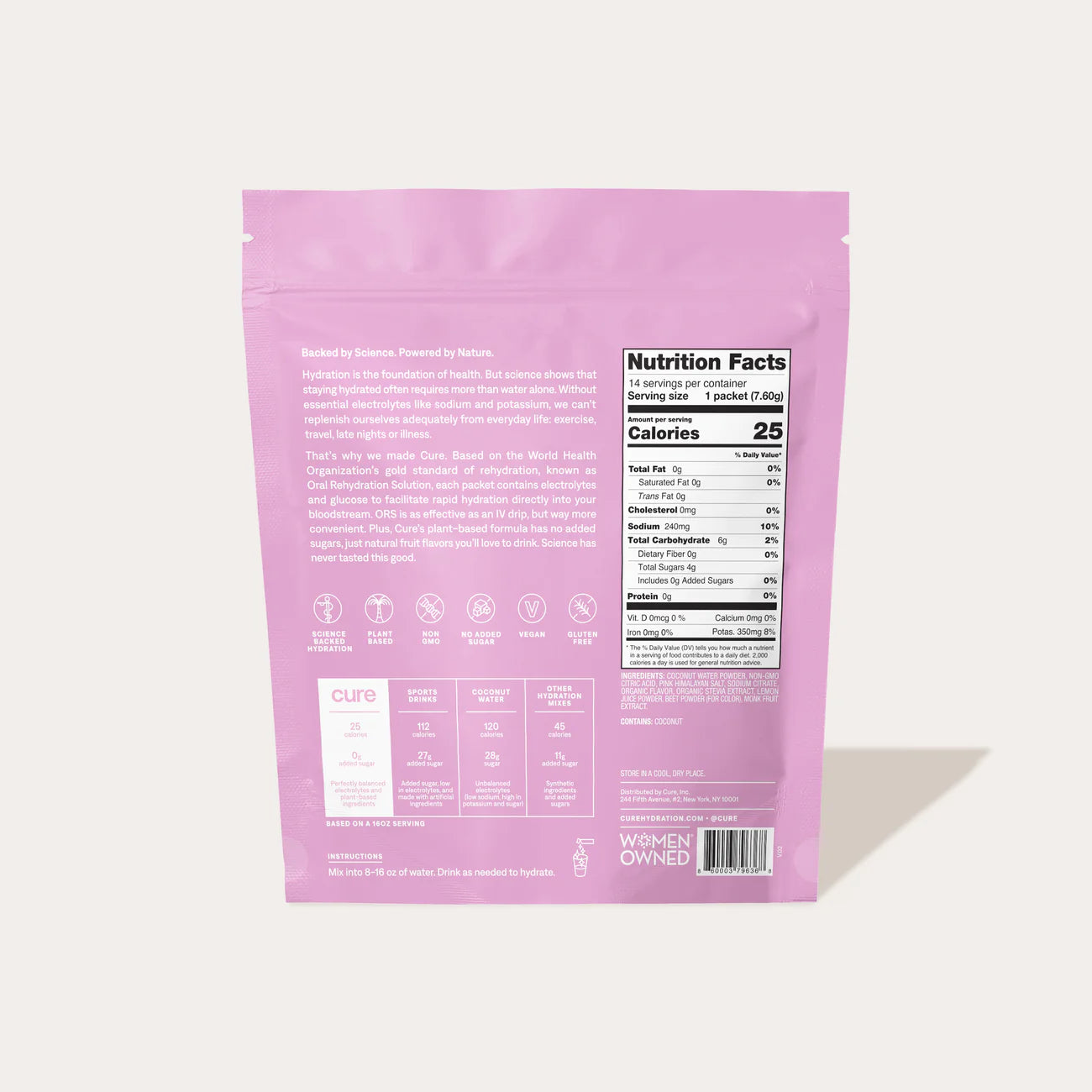 Cure Hydration Hydrating Electrolyte Mix | Watermelon