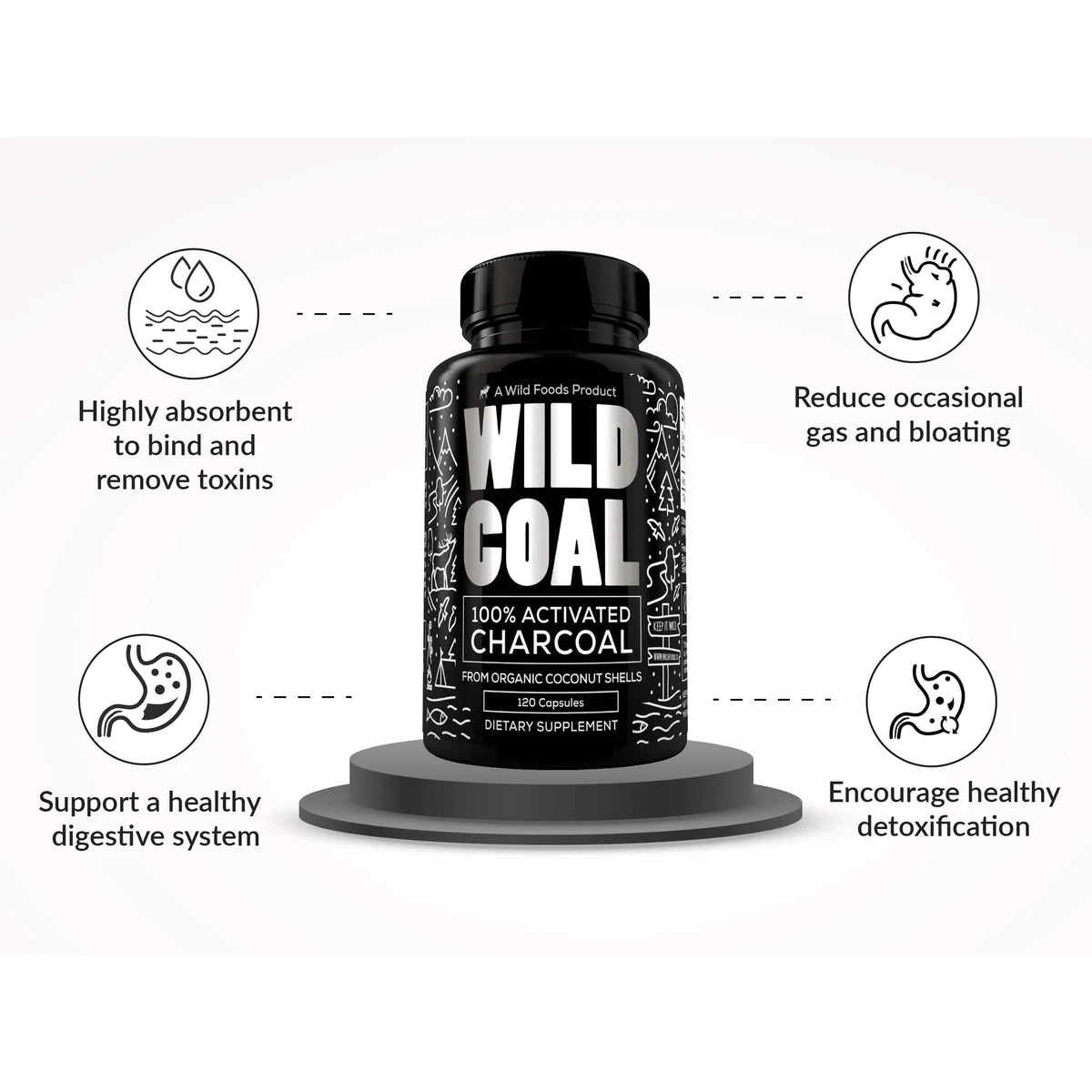 Wild Foods Wild Coal Activated Charcoal Capsules