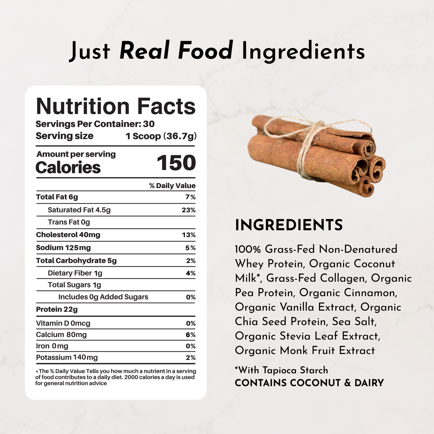 Just Ingredients | Snickerdoodle Protein Powder