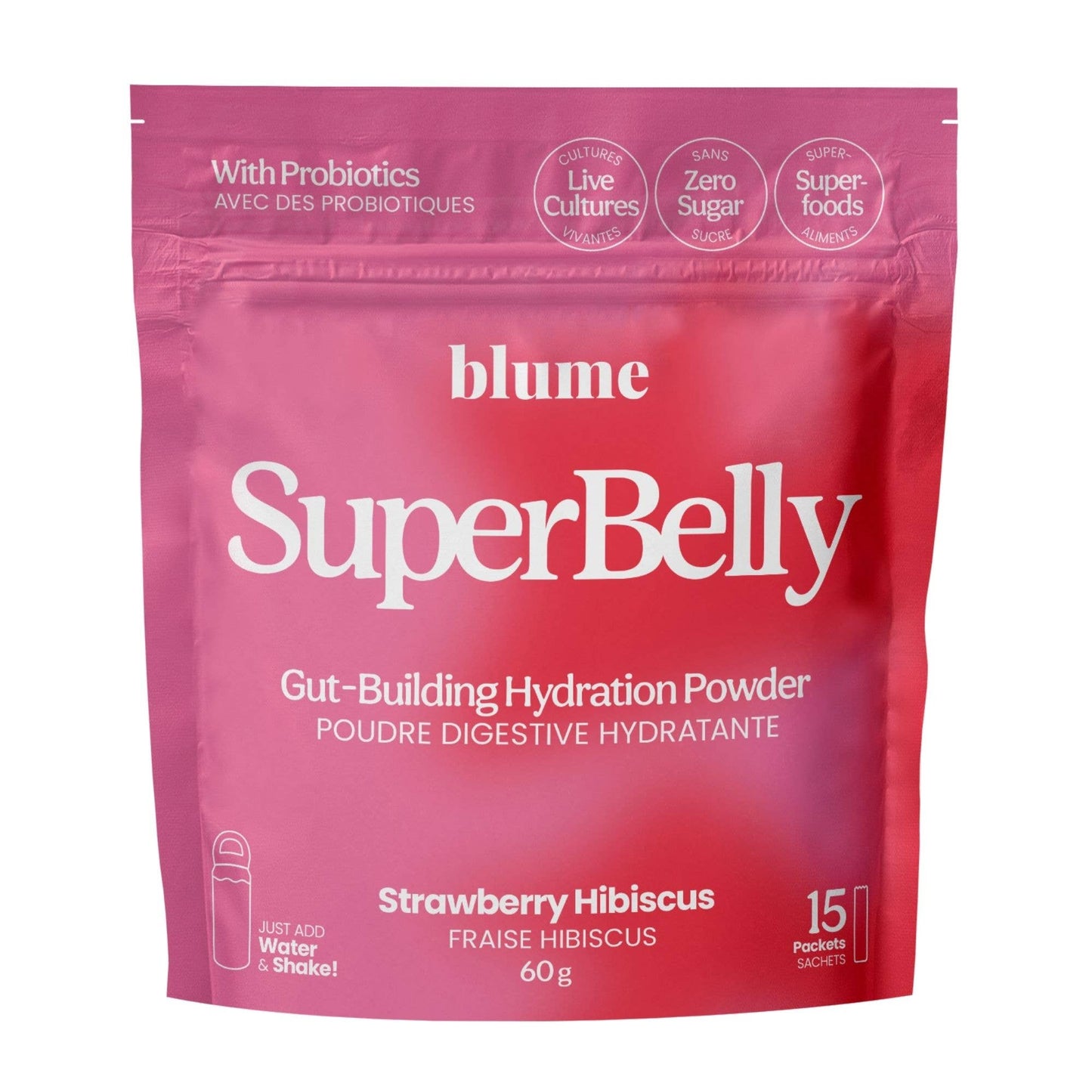 Blume SuperBelly Hydration & Gut Mix | Strawberry Hibiscus