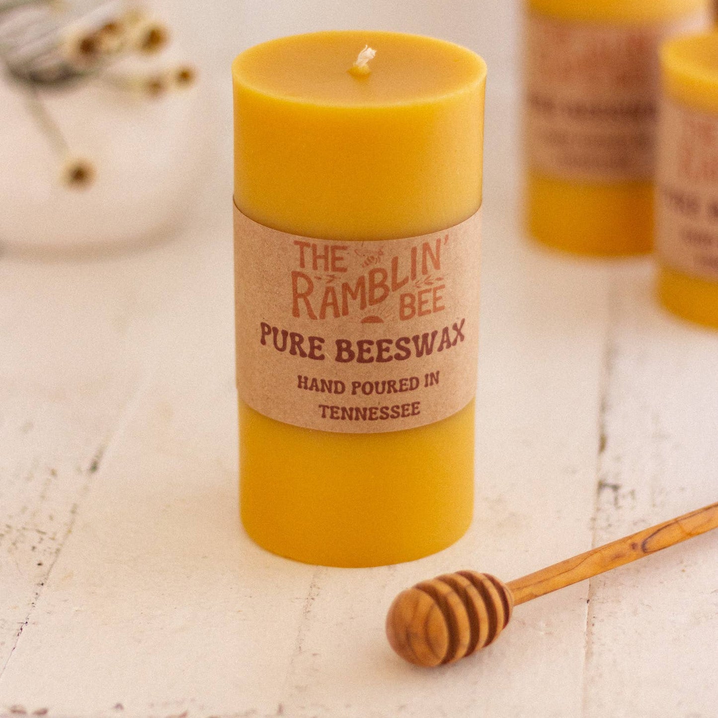 The Ramblin' Bee | Beeswax Pillar Candle