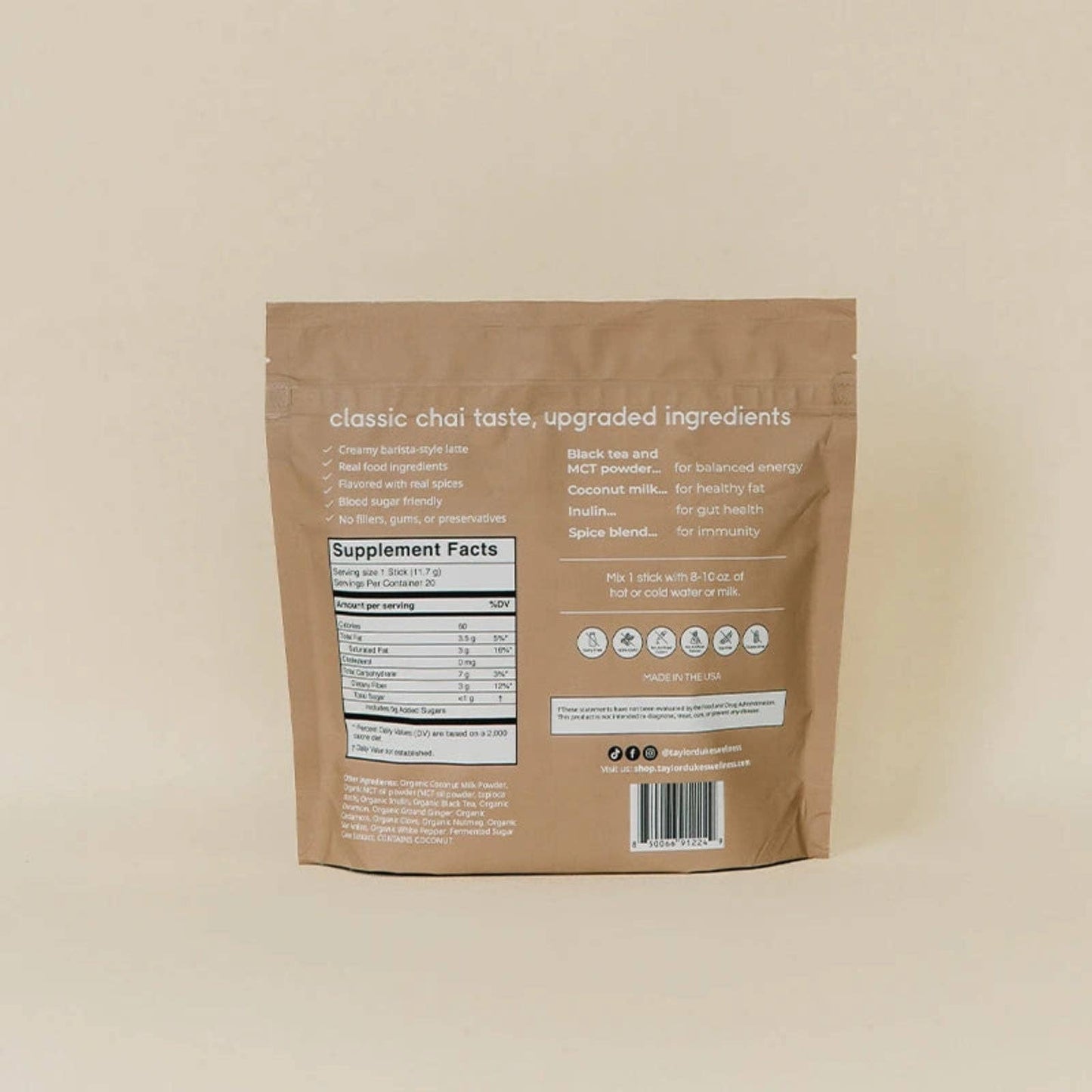 Organic Chai Tea Latte - Taylor Dukes Wellness