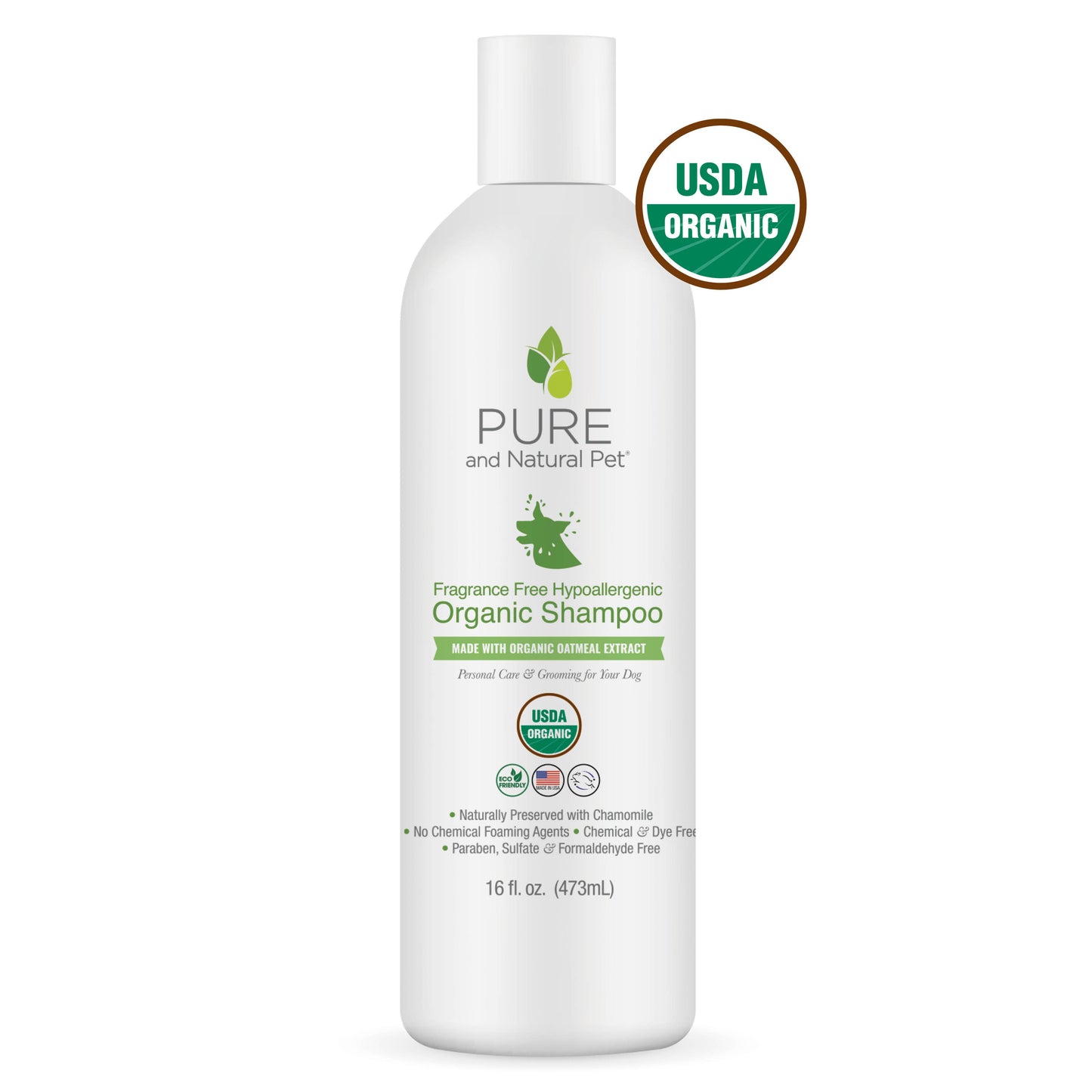 Pure and Natural Pet - Fragrance-Free Hypoallergenic Organic Shampoo for Dogs