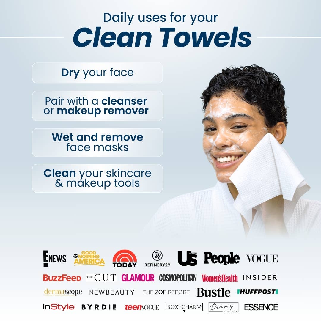 Clean Skin Club | XL Clean Towels™, Disposable Face Towels
