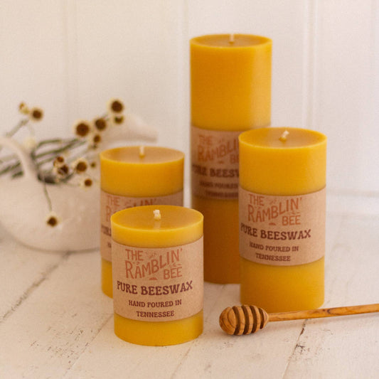 The Ramblin' Bee | Beeswax Pillar Candle