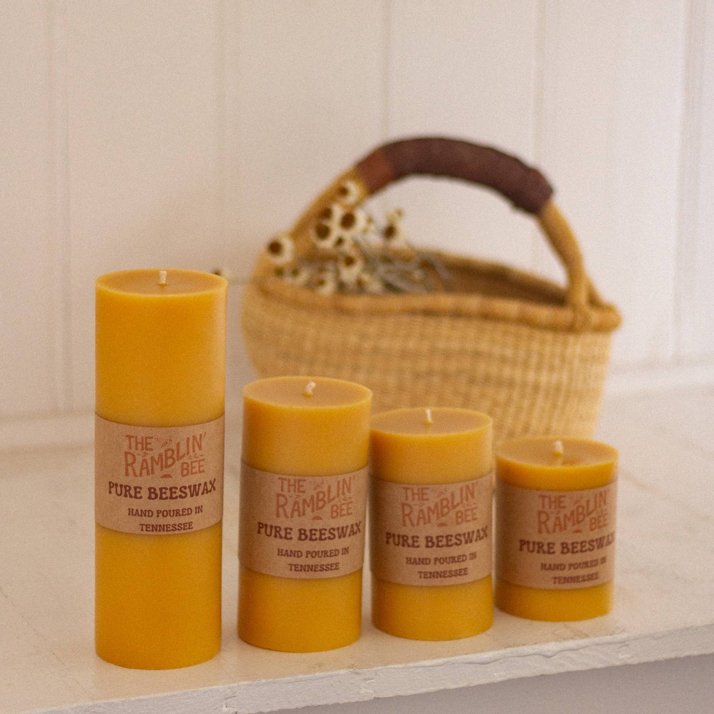 The Ramblin' Bee | Beeswax Pillar Candle