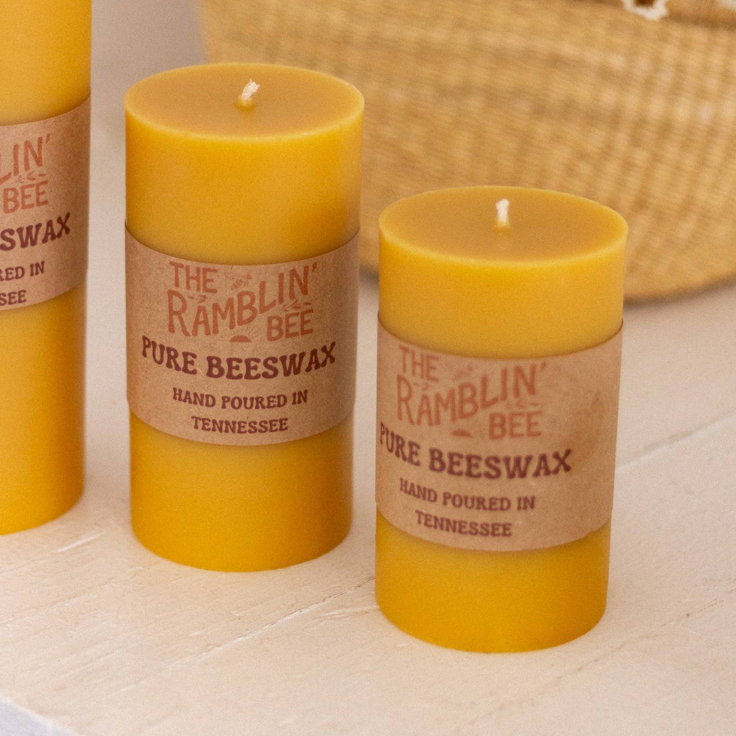 The Ramblin' Bee | Beeswax Pillar Candle