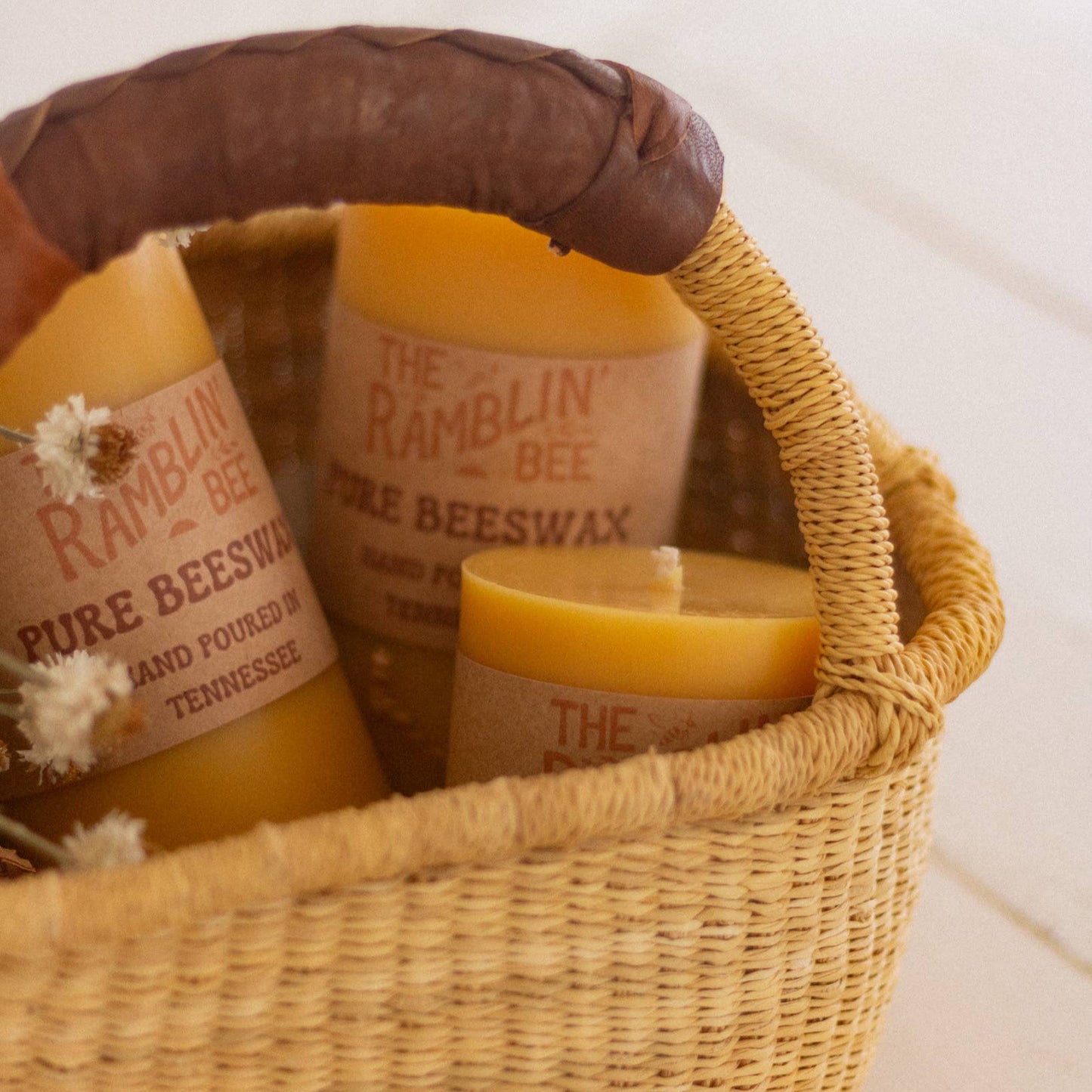 The Ramblin' Bee | Beeswax Pillar Candle