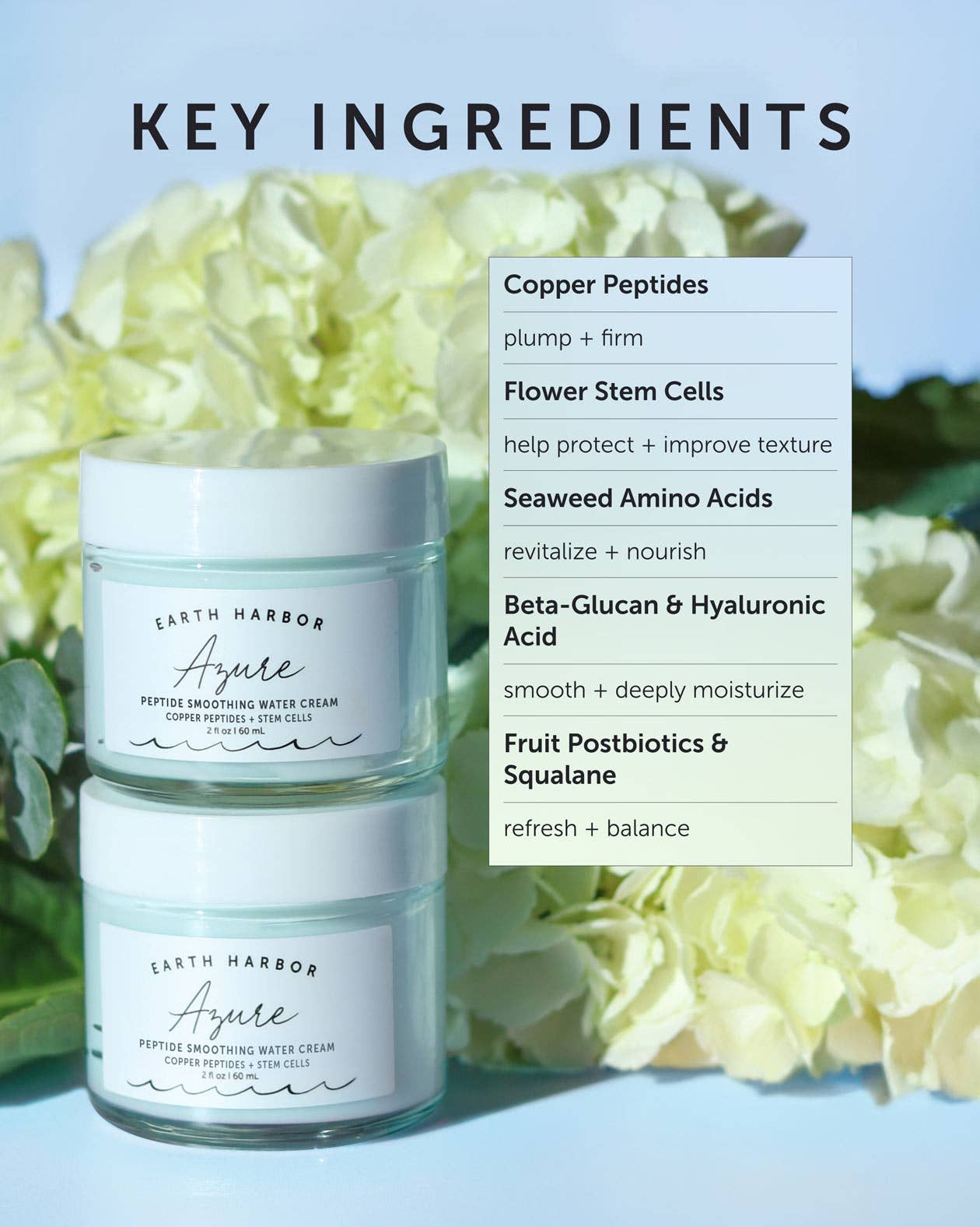 Earth Harbor Naturals | AZURE Peptide Smoothing Water Cream