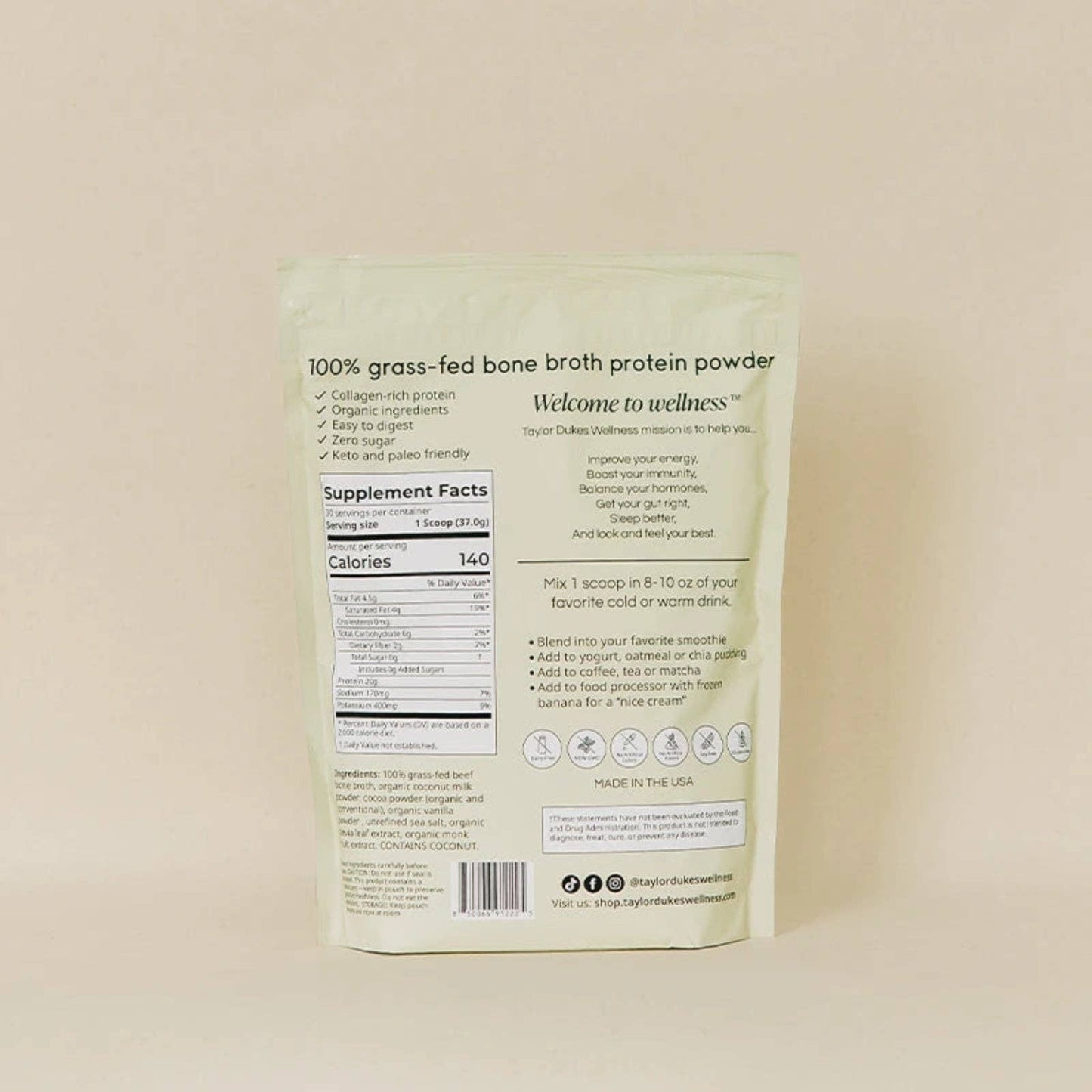 Cookies 'N Cream Bone Broth Protein - Taylor Dukes Wellness