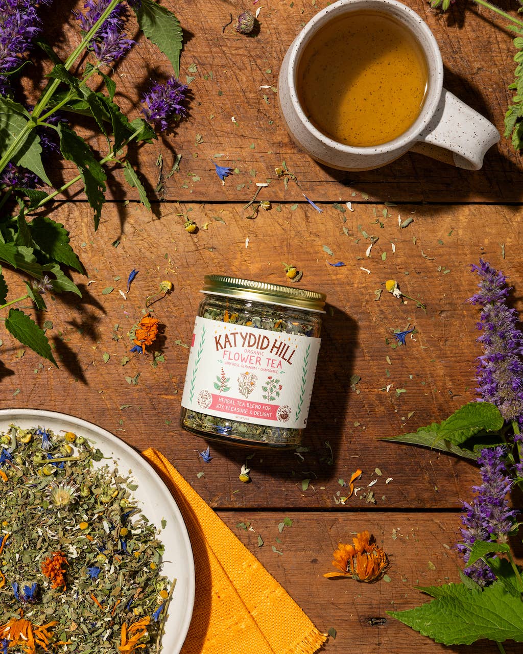 Katydid Hill Farm Flower Tea - Herbal tea for Joy, Pleasure & Delight