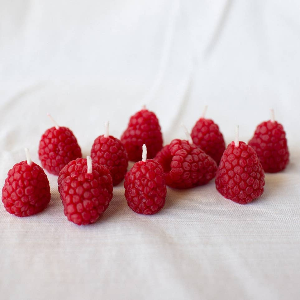 Happy Organics - Beeswax Raspberry Birthday Candles