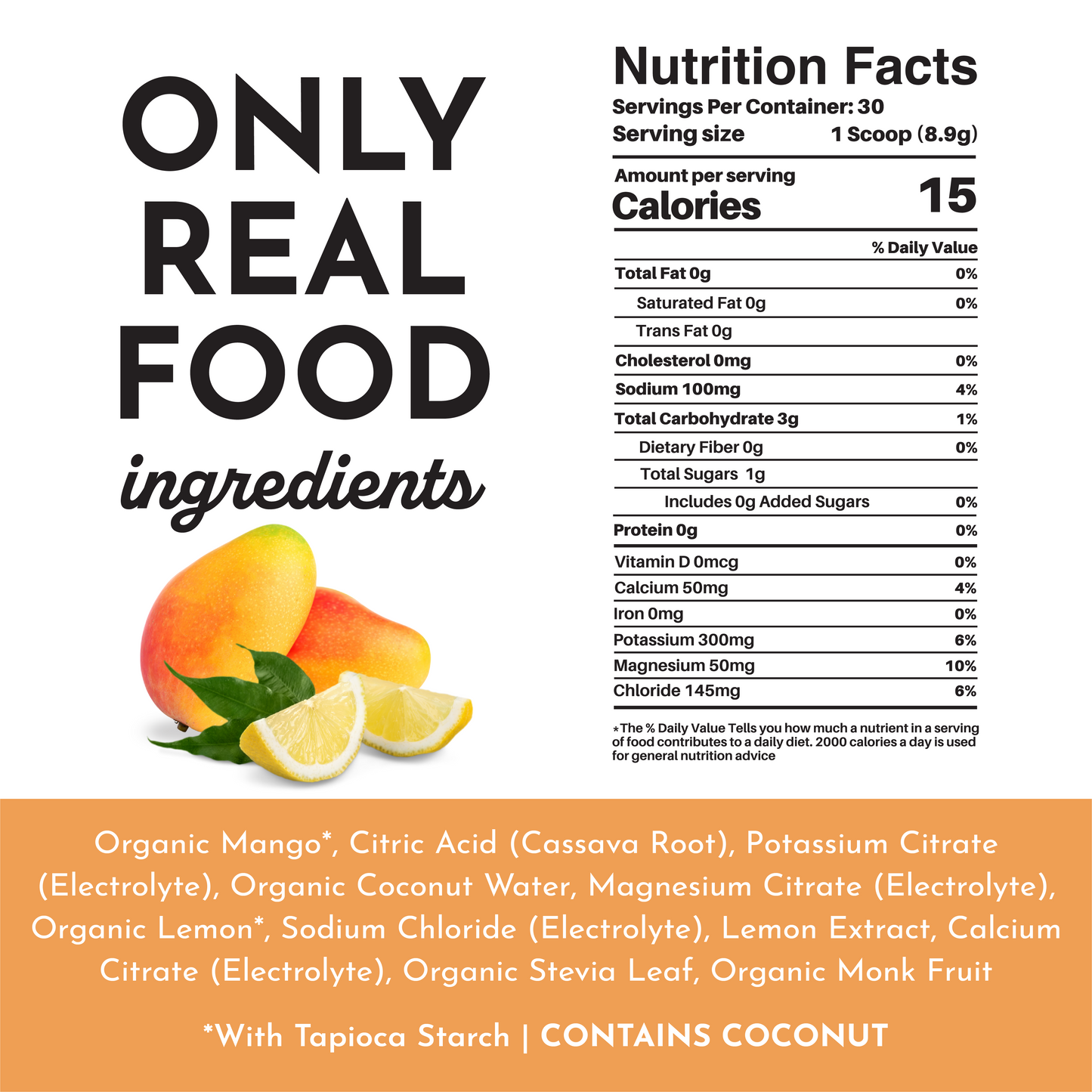 Just Ingredients | Mango Lemonade Electrolytes