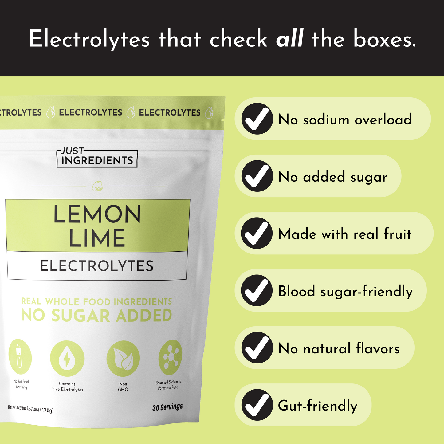 Just Ingredients | Lemon Lime Electrolytes