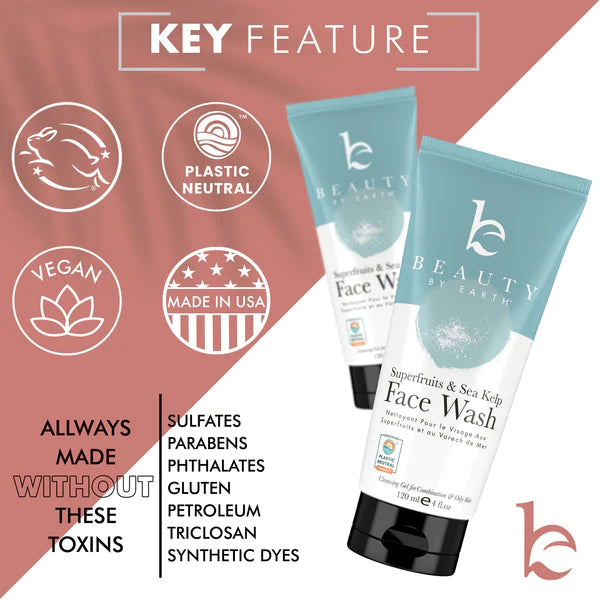 Beauty by Earth Facial Wash with Superfruits & Sea Kelp