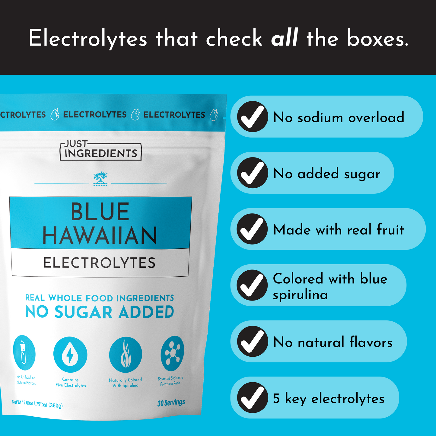Just Ingredients | Blue Hawaiian Electrolytes