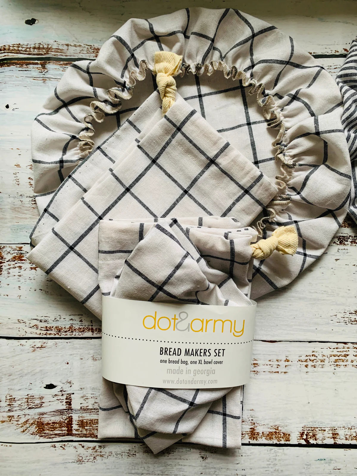 Dot & Army Bread Makers Set: Bread Bowl Cover & Bread Bag