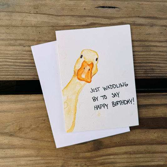Duck Happy Birthday Blank Greeting Card