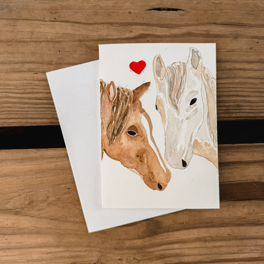 Two Horses Greeting Card