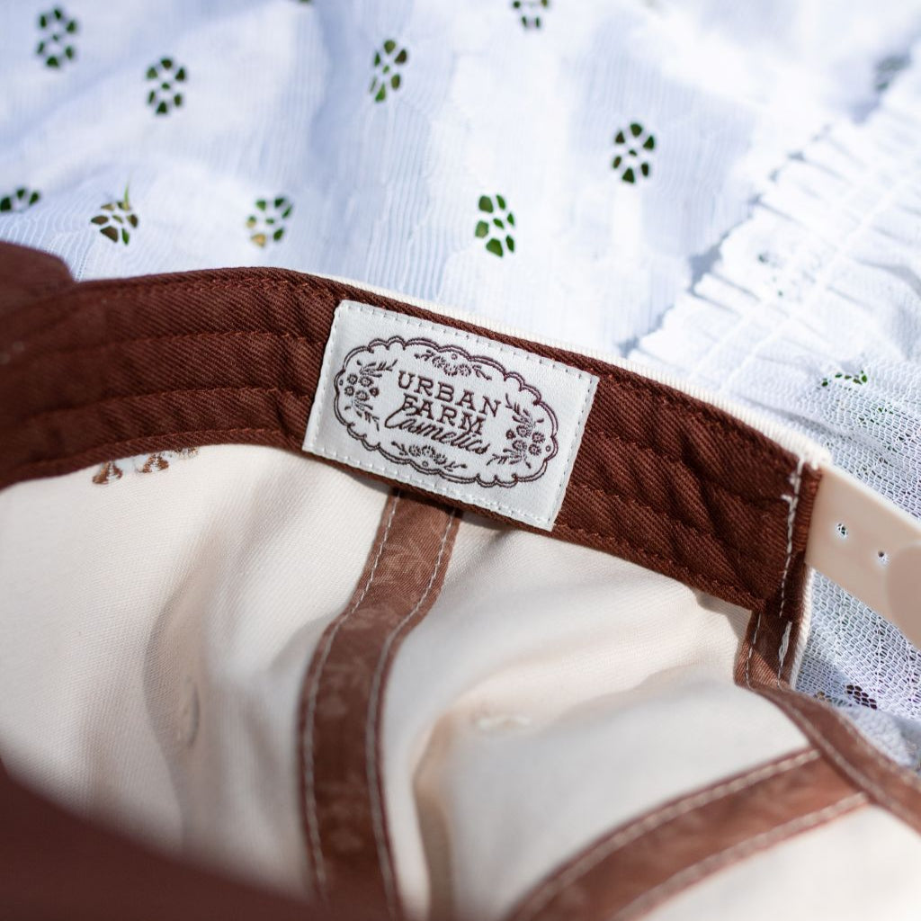 Urban Farm Cosmetics Embroidered Logo Hat | Cream & Brown