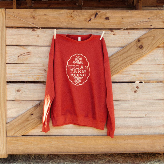 Urban Farm Apothecary Crewneck Sweatshirt | Brick Red