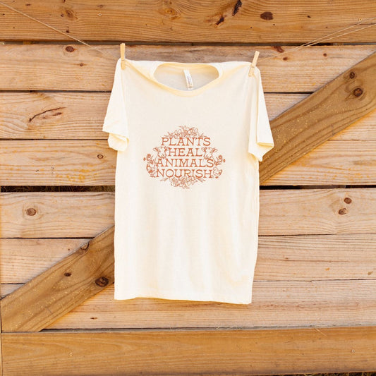 Urban Farm Collection Plants Heal, Animals Nourish Tee