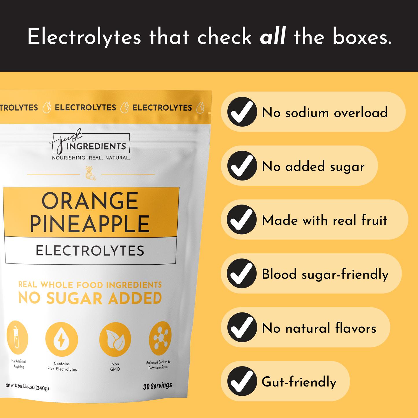 Just Ingredients | Orange Pineapple Electrolytes