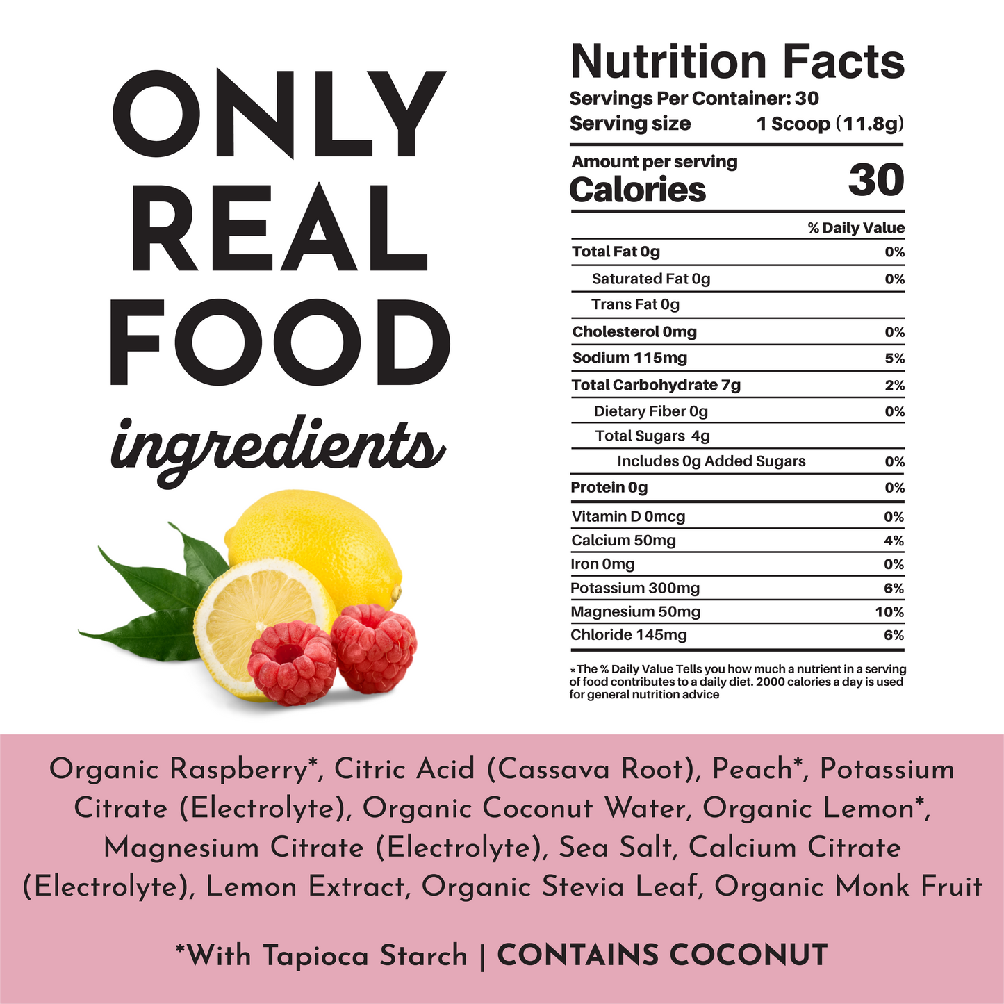 Just Ingredients | Raspberry Lemonade Electrolytes