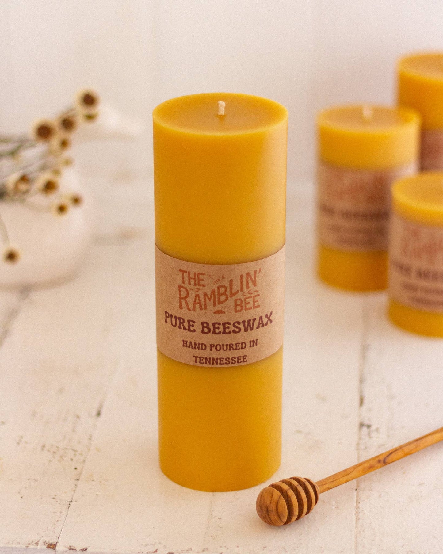 The Ramblin' Bee | Beeswax Pillar Candle