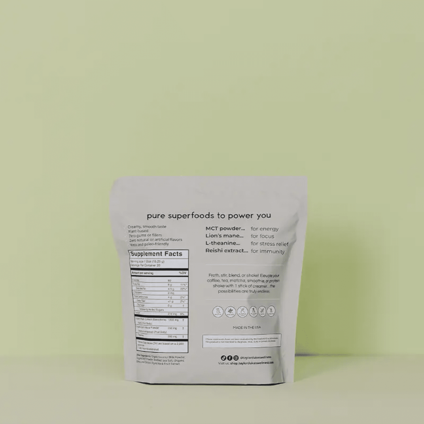 Taylor Dukes Wellness - Organic Superfood Creamer