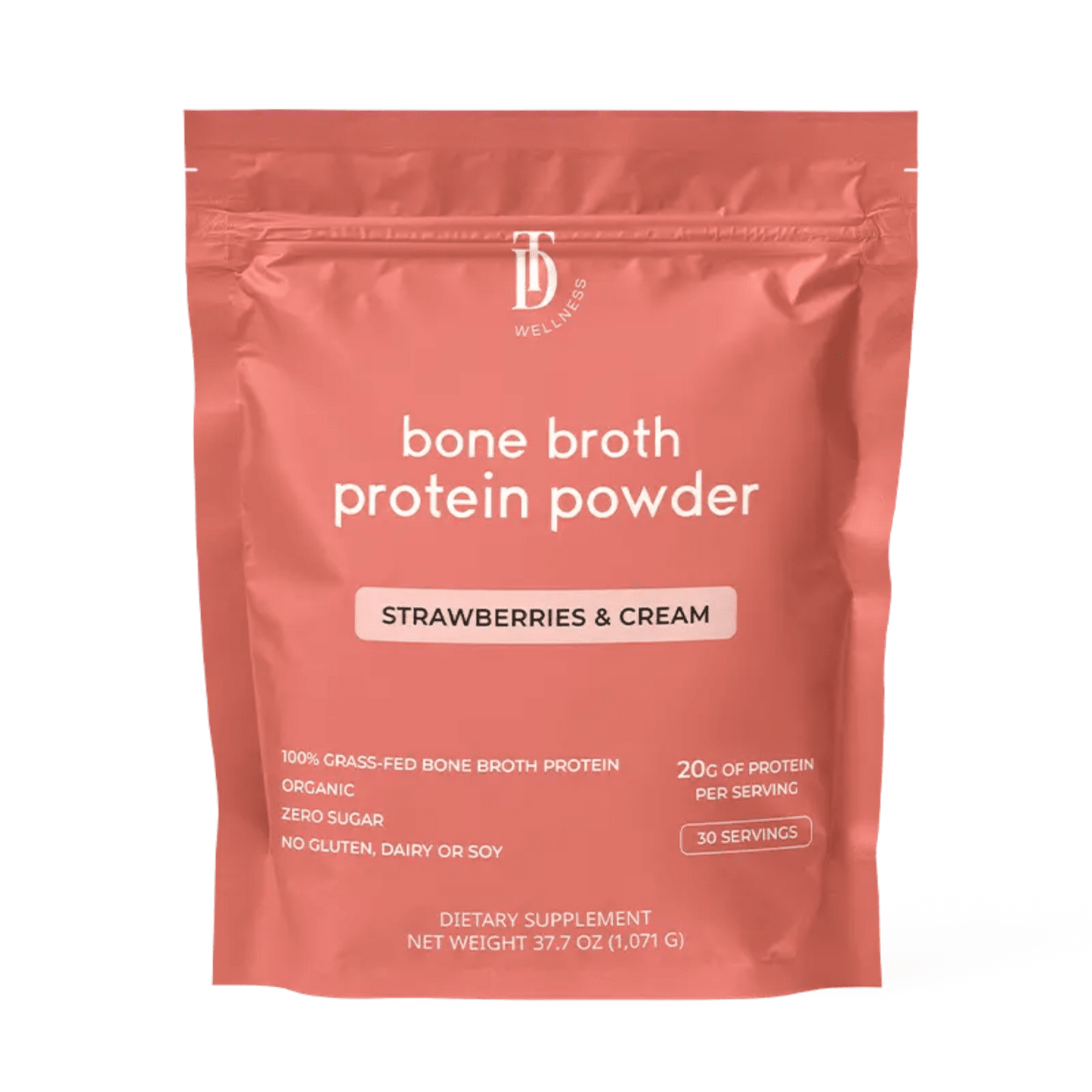 Strawberries & Cream Bone Broth Protein - Taylor Dukes Wellness
