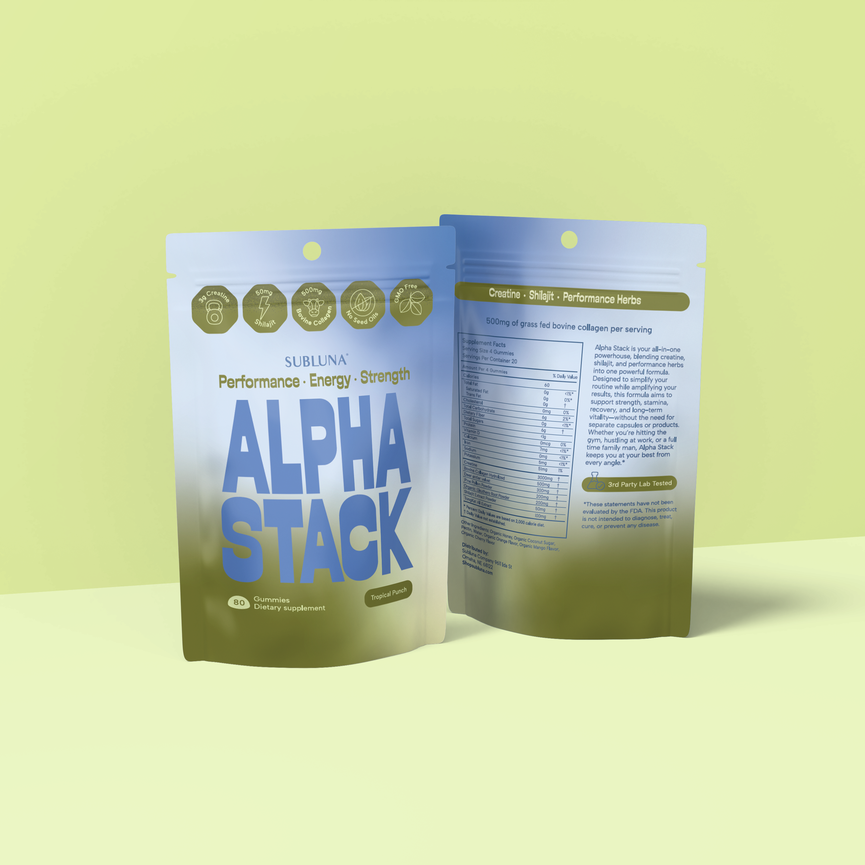 SubLuna | Alpha Stack: Male Gummy – urban farm collection