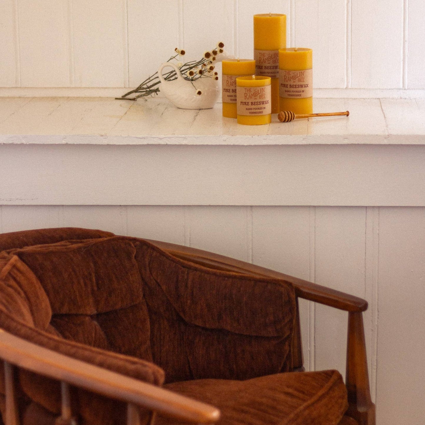 The Ramblin' Bee | Beeswax Pillar Candle