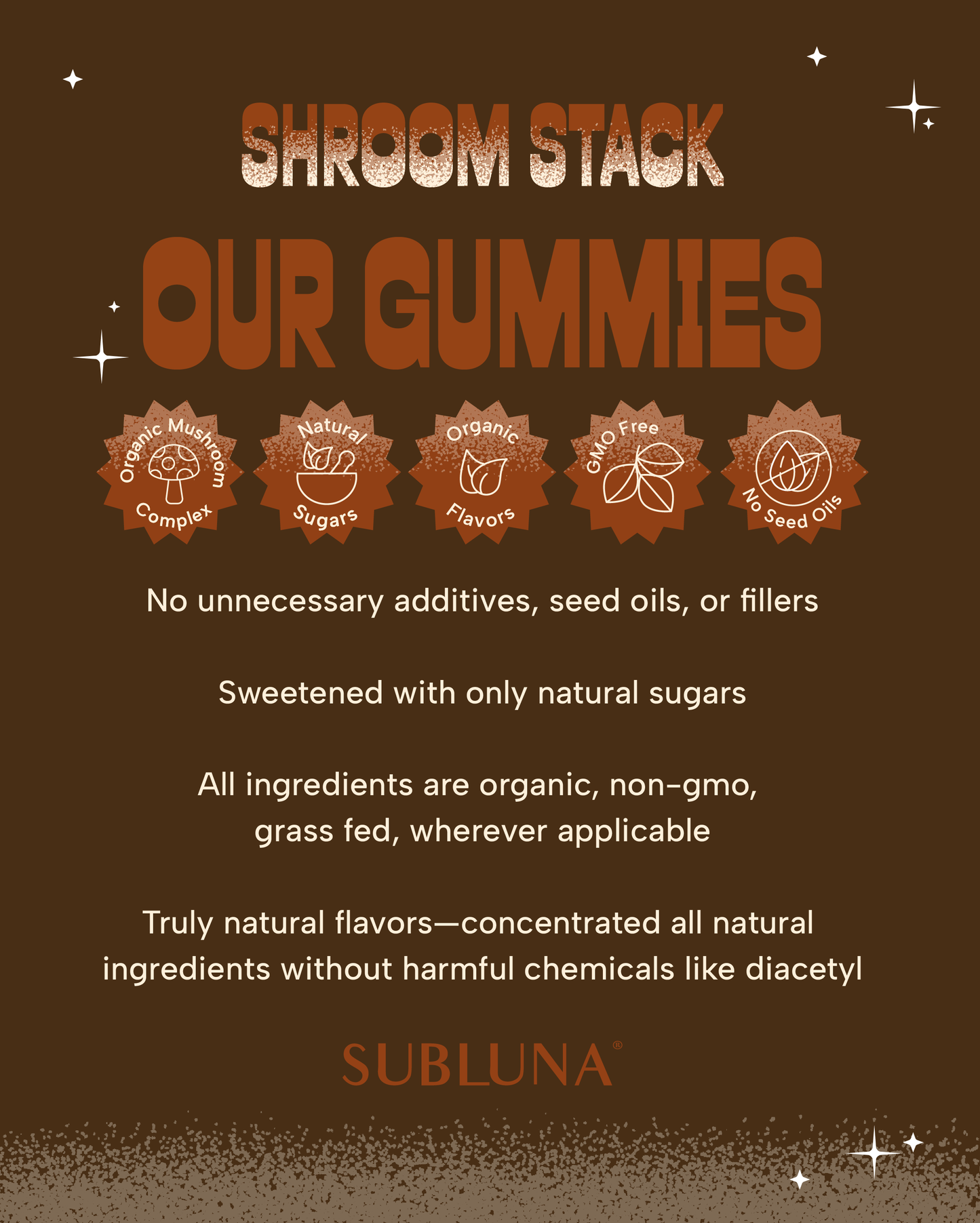 SubLuna | Shroom Stack: Medicinal Mushroom Gummies