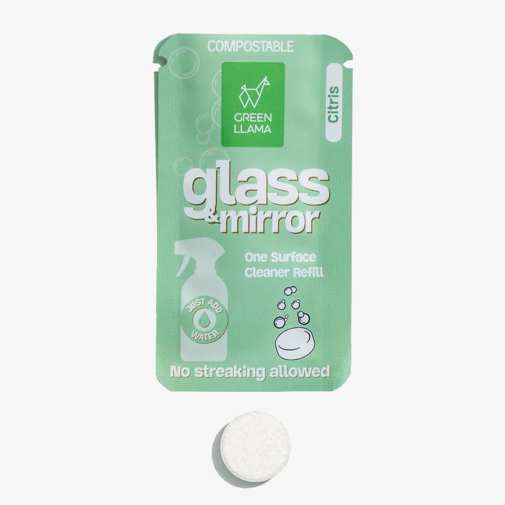 Green Llama | Glass & Mirror Cleaner Refill Tablets (single pouch)