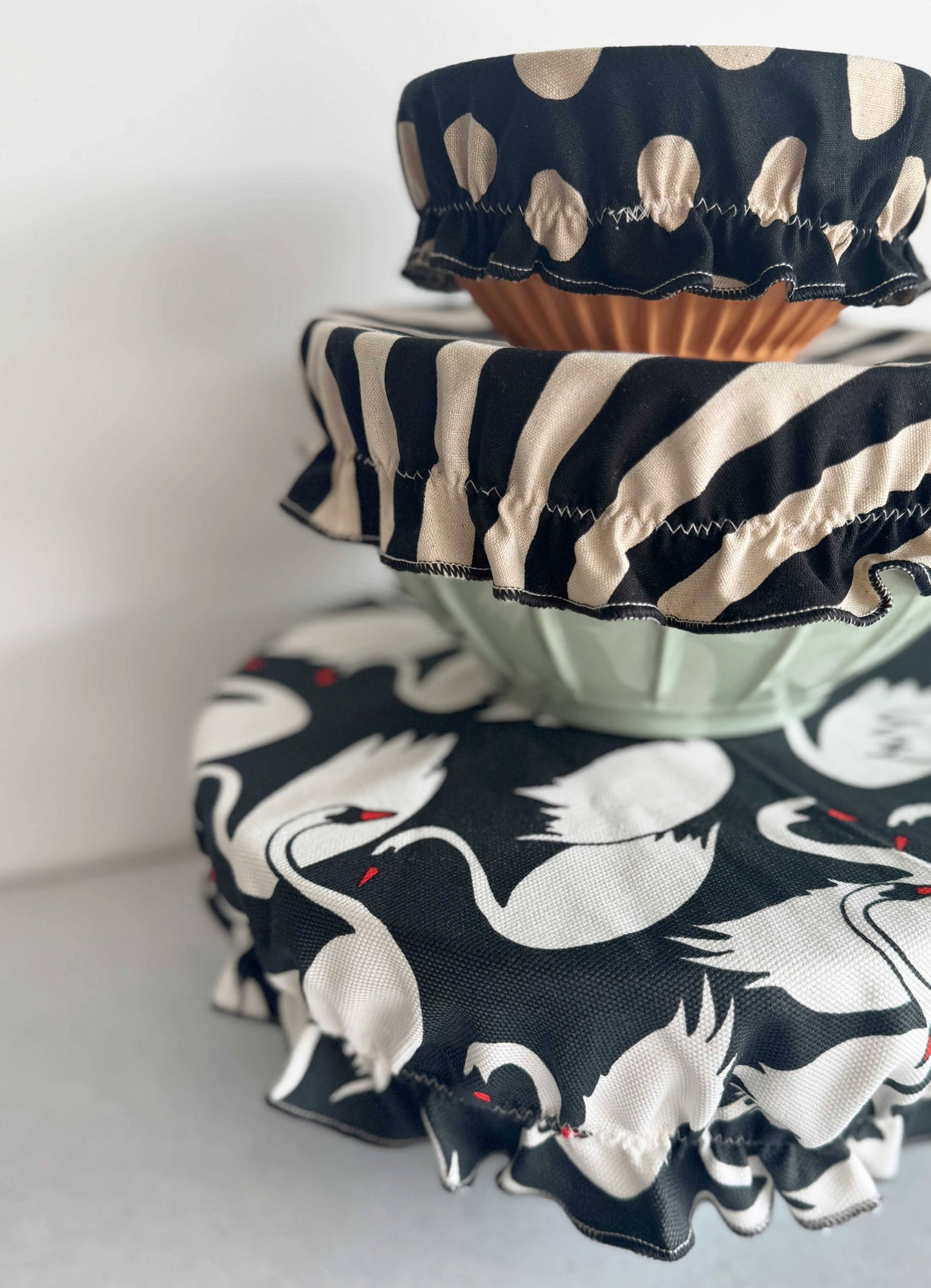 Dot and Army | Birds of a Feather Reusable Fabric Bowl Covers - set of three