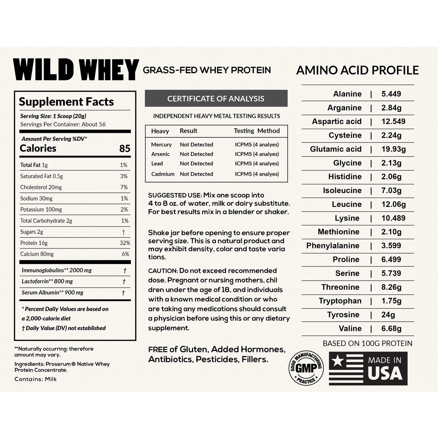 Wild Foods Wild Whey Grass-Fed Protein Powder