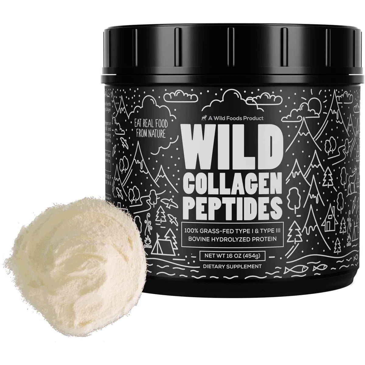 Wild Collagen Peptides Powder, 100% Grass Fed Bovine - 16oz